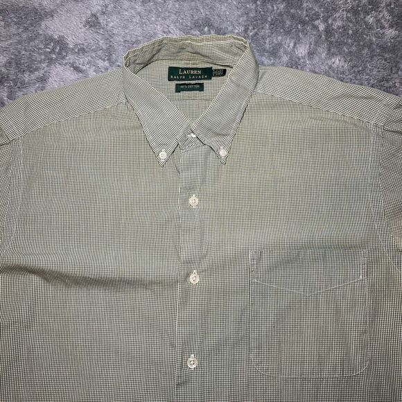 Ralph Lauren Other - Lauren Ralph Lauren Men's 15.5 32/33 Long Sleeve Polo Shirt Green White Plaid